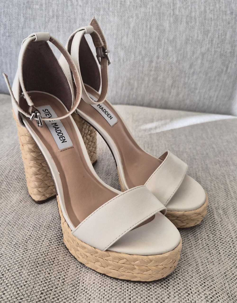 Steve Madden Neutral Espadrille Platform Sandals